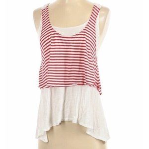 Silence And Noise Urban Outfitters UO Sleeveless Top Red Stripe White XS Y2K